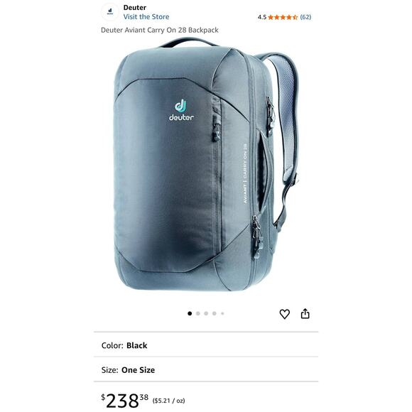 Deuter Aviant Carry On 28L - Navy Blue - Picture 1 of 7